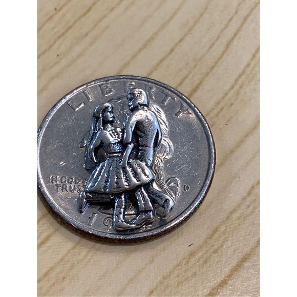 Square Dancing Couple Sterling Silver Jewelry Charm #western #dance - Picture 3 of 5